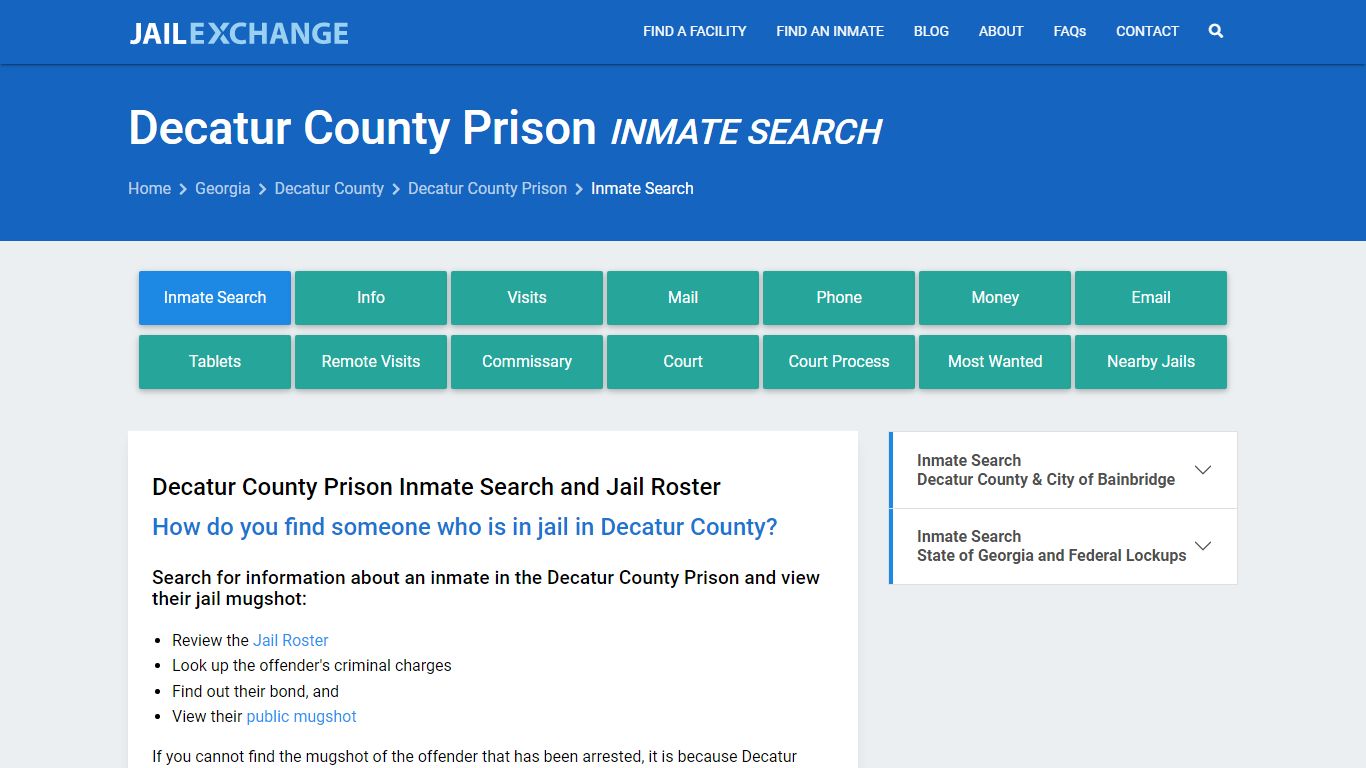 Decatur County Prison Inmate Search - Jail Exchange